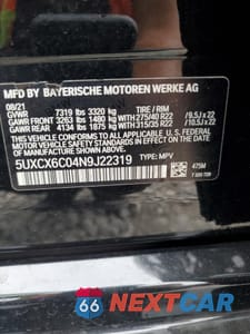 Zdjęcie 13 z 14 samochodu: 2022 BMW X7 M50I VIN:5UXCX6C04N9J22319 - miniatura