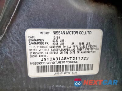 Zdjęcie 13 z 15 samochodu: 2000 NISSAN MAXIMA GLE VIN:JN1CA31A8YT211723 - miniatura