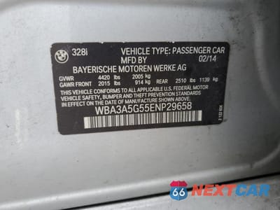 Zdjęcie 12 z 12 samochodu: 2014 BMW 328 I VIN:WBA3A5G55ENP29658 - miniatura