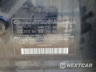 Zdjęcie 12 z 12 samochodu: 2012 HYUNDAI ELANTRA GLS VIN:5NPDH4AE1CH123437 - miniatura