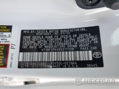 Zdjęcie 12 z 14 samochodu: 2013 TOYOTA CAMRY L VIN:4T1BF1FK4DU217339 - miniatura