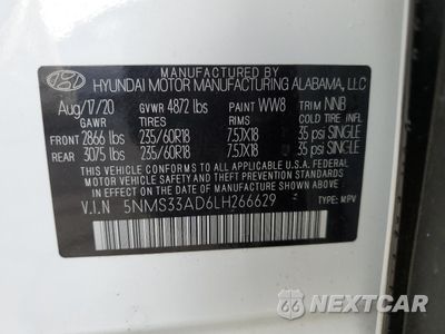 Zdjęcie 13 z 13 samochodu: 2020 HYUNDAI SANTA FE SEL VIN:5NMS33AD6LH266629 - miniatura