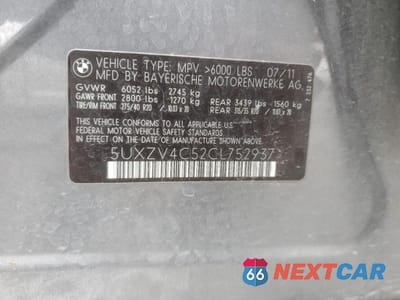 Zdjęcie 13 z 13 samochodu: 2012 BMW X5 XDRIVE35I VIN:5UXZV4C52CL752937 - miniatura