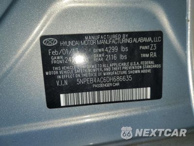 Zdjęcie 12 z 12 samochodu: 2013 HYUNDAI SONATA GLS VIN:5NPEB4AC6DH686635 - miniatura