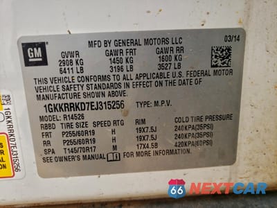 Zdjęcie 13 z 13 samochodu: 2014 GMC ACADIA SLT-1 VIN:1GKKRRKD7EJ315256 - miniatura