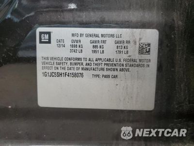 Zdjęcie 12 z 12 samochodu: 2015 CHEVROLET SONIC LT VIN:1G1JC5SH1F4158076 - miniatura