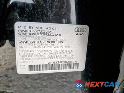 Zdjęcie 14 z 14 samochodu: 2011 AUDI Q5 PREMIUM PLUS VIN:WA1DKBFP3BA106574 - miniatura