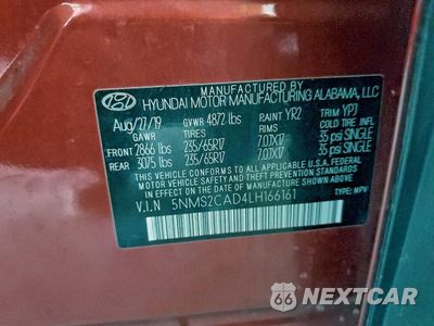 Zdjęcie 13 z 14 samochodu: 2020 HYUNDAI SANTA FE SE VIN:5NMS2CAD4LH166161 - miniatura