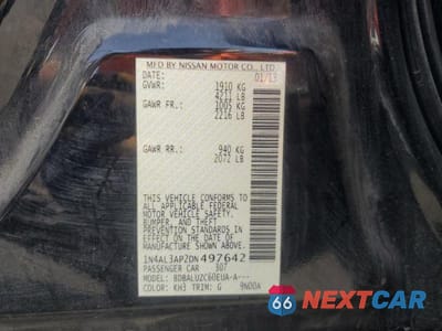 Zdjęcie 12 z 12 samochodu: 2013 NISSAN ALTIMA 2.5 VIN:1N4AL3AP2DN497642 - miniatura