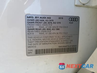 Zdjęcie 13 z 13 samochodu: 2018 AUDI Q5 PREMIUM VIN:WA1ANAFY5J2150520 - miniatura