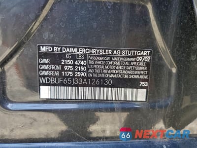 Zdjęcie 12 z 12 samochodu: 2003 MERCEDES-BENZ E 320 VIN:WDBUF65J33A126130 - miniatura