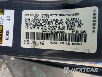 Zdjęcie 12 z 12 samochodu: 2010 TOYOTA COROLLA BASE VIN:1NXBU4EE2AZ268109 - miniatura