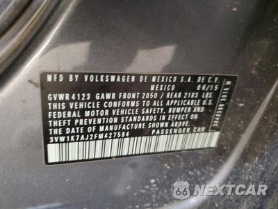 Zdjęcie 12 z 12 samochodu: 2015 VOLKSWAGEN JETTA BASE VIN:3VW1K7AJ2FM427584 - miniatura