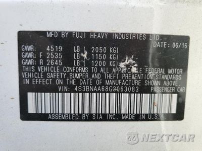 Zdjęcie 12 z 12 samochodu: 2016 SUBARU LEGACY 2.5I VIN:4S3BNAA68G3063083 - miniatura