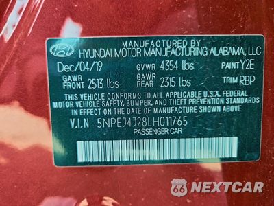 Zdjęcie 12 z 12 samochodu: 2020 HYUNDAI SONATA SEL PLUS VIN:5NPEJ4J28LH011765 - miniatura