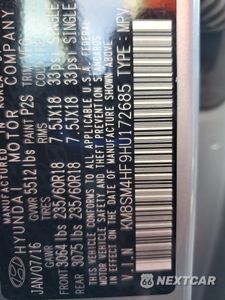 Zdjęcie 13 z 13 samochodu: 2017 HYUNDAI SANTA FE S VIN:KM8SM4HF9HU172685 - miniatura