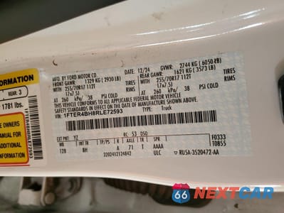 Zdjęcie 12 z 14 samochodu: 2024 FORD RANGER XL VIN:1FTER4BH8RLE72593 - miniatura