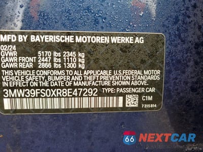 Zdjęcie 12 z 13 samochodu: 2024 BMW 330XE VIN:3MW39FS0XR8E47292 - miniatura