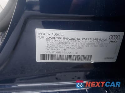 Zdjęcie 12 z 12 samochodu: 2004 AUDI S4 VIN:WAUPL68E74A203960 - miniatura