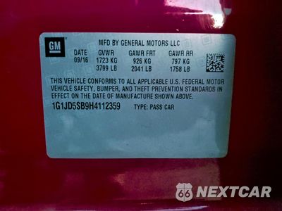 Zdjęcie 12 z 14 samochodu: 2017 CHEVROLET SONIC LT VIN:1G1JD5SB9H4112359 - miniatura