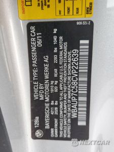 Zdjęcie 13 z 13 samochodu: 2012 BMW 128 I VIN:WBAUP7C58CVP22639 - miniatura