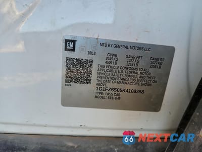 Zdjęcie 13 z 13 samochodu: 2019 CHEVROLET BOLT EV PREMIER VIN:1G1FZ6S05K4108358 - miniatura