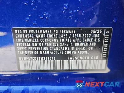 Zdjęcie 13 z 13 samochodu: 2025 VOLKSWAGEN GOLF R BLACK EDITION VIN:WVWFB7CD8SW247049 - miniatura
