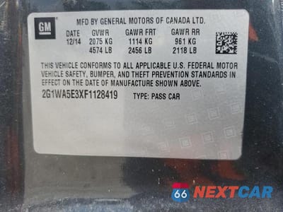 Zdjęcie 13 z 13 samochodu: 2015 CHEVROLET IMPALA LIMITED LS VIN:2G1WA5E3XF1128419 - miniatura
