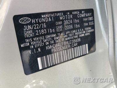 Zdjęcie 12 z 13 samochodu: 2017 HYUNDAI ELANTRA SE VIN:KMHD84LF8HU238406 - miniatura