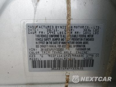 Zdjęcie 12 z 12 samochodu: 2015 NISSAN SENTRA S VIN:3N1AB7APXFY333651 - miniatura