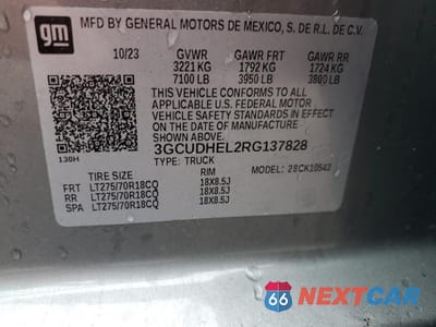 Zdjęcie 13 z 16 samochodu: 2024 CHEVROLET SILVERADO K1500 ZR2 VIN:3GCUDHEL2RG137828 - miniatura