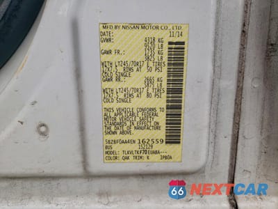 Zdjęcie 10 z 10 samochodu: 2014 NISSAN NV 3500 S VIN:5BZBF0AA4EN162559 - miniatura