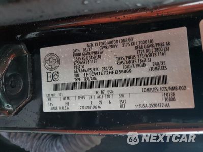 Zdjęcie 13 z 16 samochodu: 2017 FORD F150 SUPERCREW VIN:1FTEW1EF2HFB55889 - miniatura