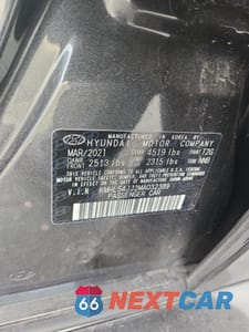 Zdjęcie 12 z 15 samochodu: 2021 HYUNDAI SONATA HYBRID VIN:KMHL54JJ2MA032389 - miniatura