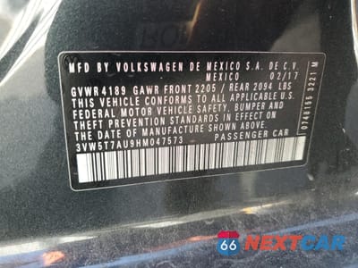 Zdjęcie 12 z 13 samochodu: 2017 VOLKSWAGEN GTI S VIN:3VW5T7AU9HM047573 - miniatura