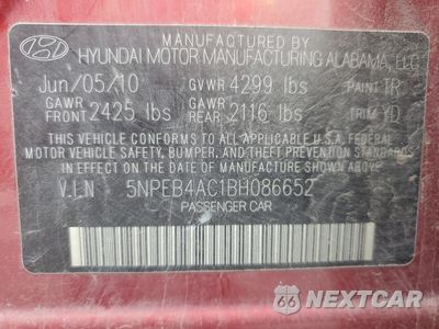 Zdjęcie 13 z 13 samochodu: 2011 HYUNDAI SONATA GLS VIN:5NPEB4AC1BH086652 - miniatura