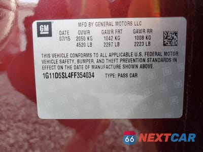 Zdjęcie 12 z 14 samochodu: 2015 CHEVROLET MALIBU 2LT VIN:1G11D5SL4FF354034 - miniatura