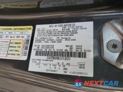 Zdjęcie 12 z 12 samochodu: 2020 FORD MUSTANG VIN:1FATP8UH8L5113571 - miniatura