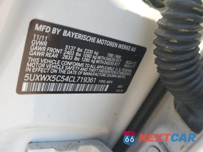 Zdjęcie 12 z 12 samochodu: 2012 BMW X3 XDRIVE28I VIN:5UXWX5C54CL719361 - miniatura