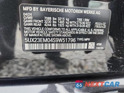 Zdjęcie 12 z 12 samochodu: 2025 BMW X7 XDRIVE40I VIN:5UX23EM04S9W51796 - miniatura