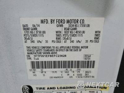 Zdjęcie 12 z 12 samochodu: 2014 FORD F150 SUPERCREW VIN:1FTFW1EF8EFC23628 - miniatura