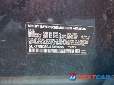 Zdjęcie 13 z 13 samochodu: 2018 BMW X3 XDRIVE30I VIN:5UXTR9C59JLD65096 - miniatura