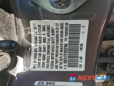 Zdjęcie 13 z 13 samochodu: 2011 HONDA CIVIC LX VIN:19XFA1F57BE037864 - miniatura