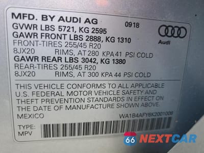 Zdjęcie 13 z 13 samochodu: 2019 AUDI SQ5 PREMIUM PLUS VIN:WA1B4AFY6K2001008 - miniatura
