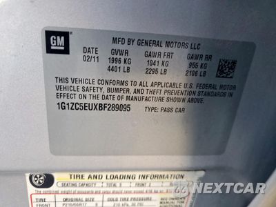 Zdjęcie 12 z 12 samochodu: 2011 CHEVROLET MALIBU 1LT VIN:1G1ZC5EUXBF289095 - miniatura