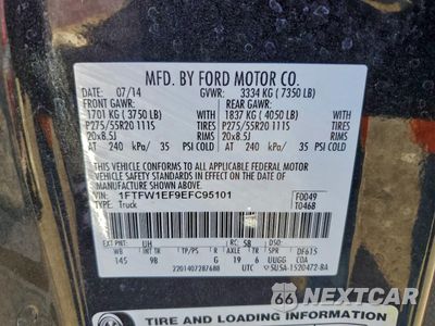 Zdjęcie 12 z 12 samochodu: 2014 FORD F150 SUPERCREW VIN:1FTFW1EF9EFC95101 - miniatura