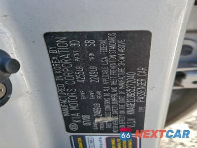 Zdjęcie 13 z 13 samochodu: 2008 KIA OPTIMA LX VIN:KNAGE123985272040 - miniatura