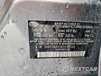 Zdjęcie 13 z 13 samochodu: 2019 HYUNDAI SONATA LIMITED VIN:5NPE34AF0KH740760 - miniatura