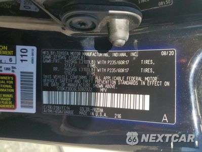 Zdjęcie 13 z 16 samochodu: 2020 TOYOTA SIENNA LE VIN:5TDKZ3DC6LS082922 - miniatura