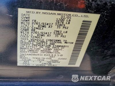 Zdjęcie 13 z 13 samochodu: 2005 NISSAN XTERRA OFF ROAD VIN:5N1AN08U45C603158 - miniatura